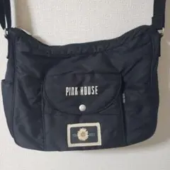 PINK HOUSE 黒ナイロンショルダーバッグのサムネイル