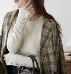 リブ袖口ボタンプルオーバー ディスコート 新品未使用