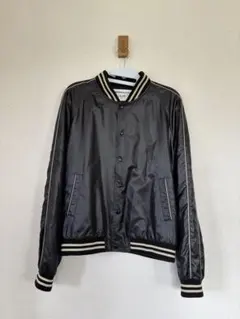 【1】CELINE セリーヌ　カレッジテディジャケットブルゾン　ブラックXL