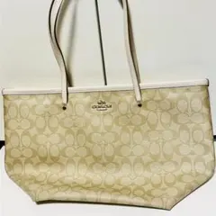 COACH トートバッグ シグネチャー ベージュ