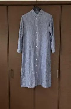 無印良品　洗いざらしリネン長袖シャツワンピース　Sサイズ