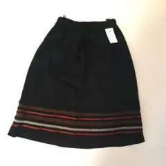 フレアスカート S 黒 ストライプデザイン