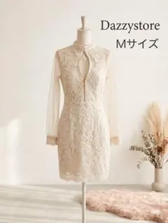 Dazzystore アイボリー レースドレス Mサイズ