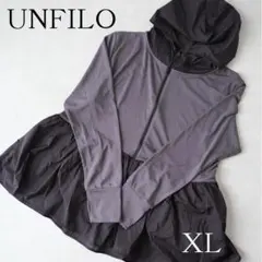 【ZIP!放映】UVカット/吸水速乾 ラッシュガード ペプラムフーディ XL