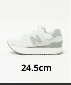 New Balance スニーカー ホワイト/グレー 厚底