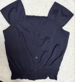 【新品未使用】Emsexciteネイビー フリル付き ノースリーブトップス M