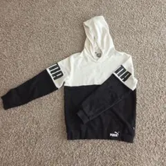 PUMA フード付きパーカー ホワイト/ブラック