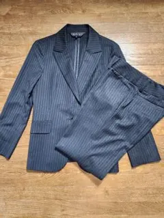 インディヴィINDIVI ピンストライプビジネスパンツスーツ　M