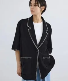 salon adam et rope ミニパイルハーフスリーブジャケットのサムネイル