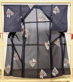 A 夏物 セミアンティーク 木模様 絽 紗 薄物 正絹 小紋 着物 K26のサムネイル