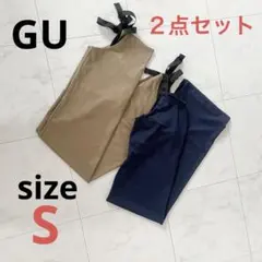 GU ２点セットネイビー カーキキャミワンピース ジャンバースカート