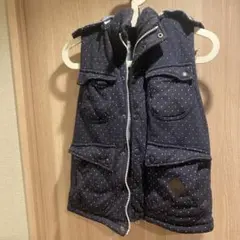 Drift Rage ネイビー ドット柄 ダウンベスト M