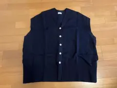 LOWRYSFARM ネイビー ニットベスト Fサイズ