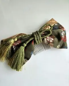 大正ロマン 髪飾り 花柄リボン型 ヘアアクセサリー 卒業式　袴着物に！