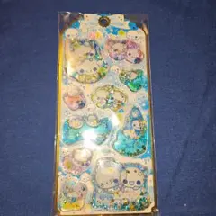 【正規品】ぷくぷくあわわちゃん　シール　ステッカー　ウォーター&ラメ入りシール