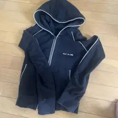 ダークブルー フード付きパーカー