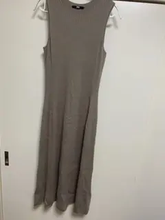 【UNIQLO】コットンブレンド　ニットワンピース（ノースリーブ）L