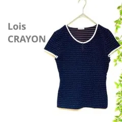 美品【Lois CRAYON/ロイスクレヨン】半袖　ネイビー　M 大人可愛いのサムネイル
