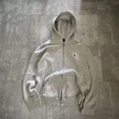 Polo Ralph Lauren zip up hoodie gray 短丈