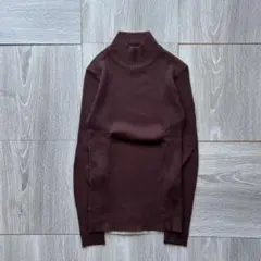 vintage ウール ダークブラウン タートルネック ニット セーター