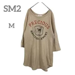 【サマンサモスモス】SM2 長袖　チュニック　ベージュ　プリント　カジュアル