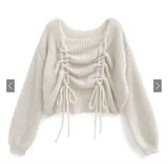 ☆12/16までの特別価格☆GRL ドロストリボンラメニットトップス【mh72】