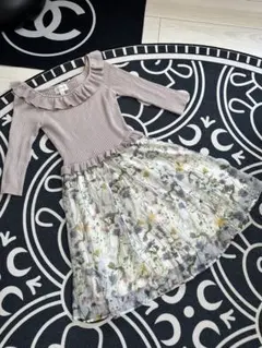 JILL STUART フリル付き花柄ワンピース S