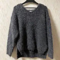 AZUL by MOUSSY グレー Vネック ニット