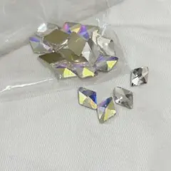 ネイルパーツセット.ひし形クリスタル.オーロラ.