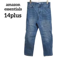 amazon 【14plus】 ストレートデニム　ストレッチ　ウエストゴム　M