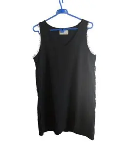 Ungrid　黒 ノースリーブ Vネック ワンピース裏地付き　フォーマル　レース