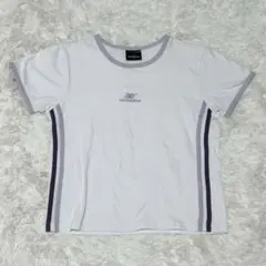 new balance/Tシャツ/L/スポーツ 脇ライン パープル