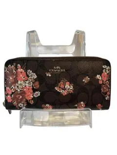 美品coachフラワーモチーフ長財布