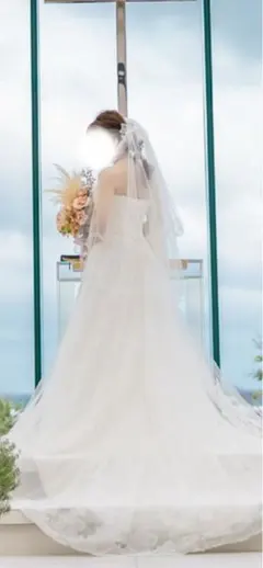 ロングヴェール　3m ARLUIS DRESS メロウ刺繍 アールイズウェディング メロウ刺繍 ロングベール - メルカリ