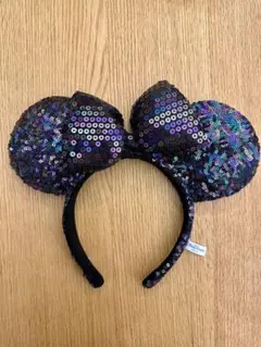 東京ディズニーリゾート カチューシャ　黒　スパンコール　ミニー