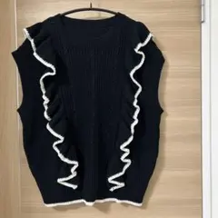 【美品】freneフリルニットベスト