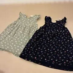 H&M ワンピース 2枚セット 女の子　夏服　柄ワンピースのサムネイル