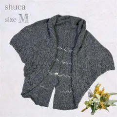 【シュカ】shuca レディース ニットカーディガン グレー 半袖 Mのサムネイル