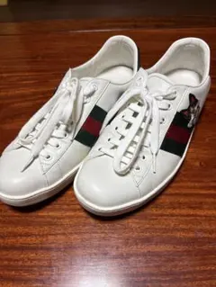 GUCCI エース 刺繍 レザースニーカー 8 白のサムネイル
