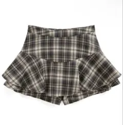 GRL チェック柄フリルスカートパンツ sサイズ[ks006]