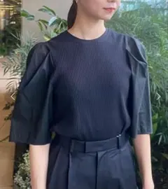GALLARDAGALNTE 異素材ドッキング パフスリーブ カットソーのサムネイル