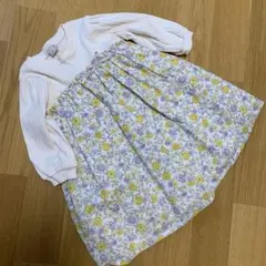 petit main 花柄長袖ワンピース ・チュニック100