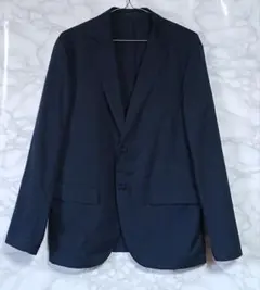 Lサイズ ユニクロ 感動ジャケット ストレッチ テーラードジャケット ネイビー