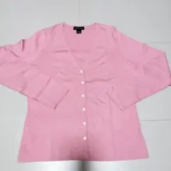 ANN TAYLOR アンテイラー シルク混カーディガン ピンク Lのサムネイル