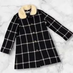 【美品】 タルティーヌエショコラ チェック　ウールコート 140 女の子