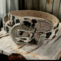 ウエスタンベルト スタッツベルト ヒョウ柄 レオパード y2k 韓国 ストリート
