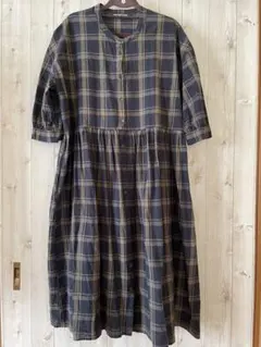 大きいサイズサマンサモスモスチェック柄ワンピース 五分袖 M L LL