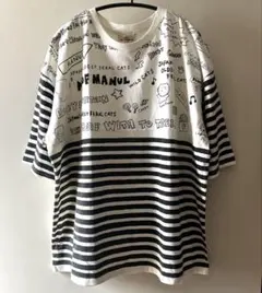 drug store's モフマヌル　ボーダー×総柄 MIX Tシャツ