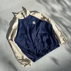 9090 ネイビー ナイロンジャケット ジッパー ロゴ付き 完売モデル