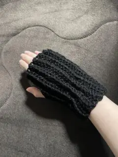 ハンドウォーマー　アームウォーマー　手袋　黒　あたたかい　y2k ハンドメイド